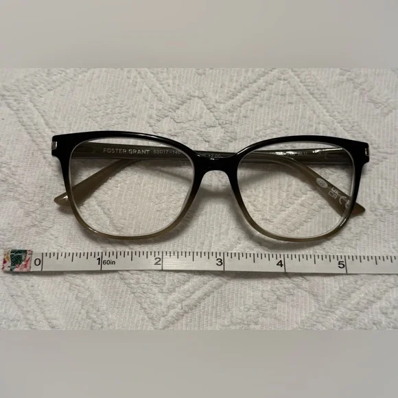 Reading eye glasses - 2.0 - Foster Grant - New! 2 tone Black & Gray - perfect - Picture 3 of 12